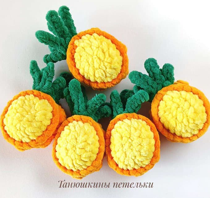 Ананасики — схема амигуруми