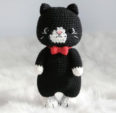 Черный кот — схема амигуруми