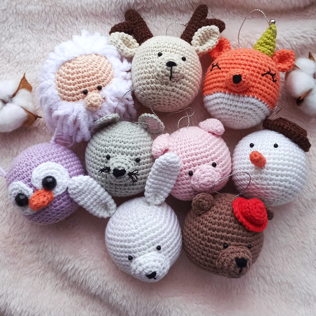 Ёлочные игрушки — схема амигуруми