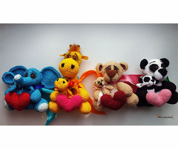 Игрушки-Валентинки — схема амигуруми