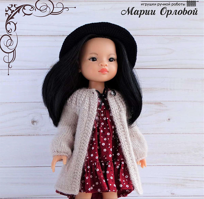 Кардиган для куклы спицами — схема амигуруми