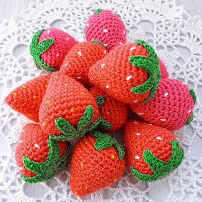 Клубника — схема амигуруми