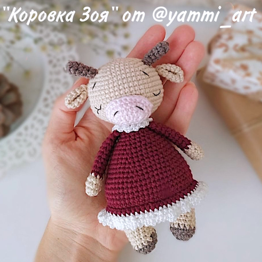 Коровка Зоя — схема амигуруми