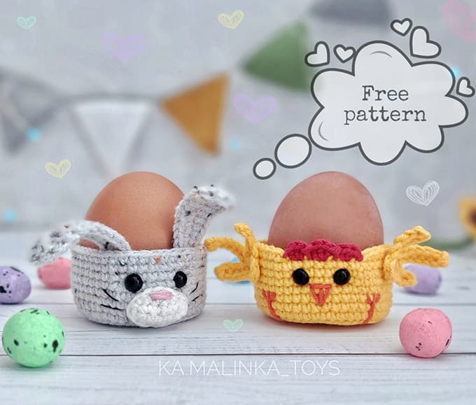 Корзинки для яиц — схема амигуруми