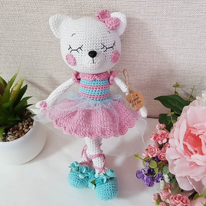 Кошечка балерина — схема амигуруми