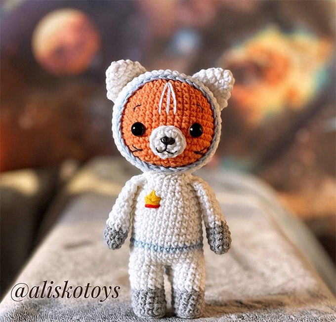 Кот космонавт — схема амигуруми