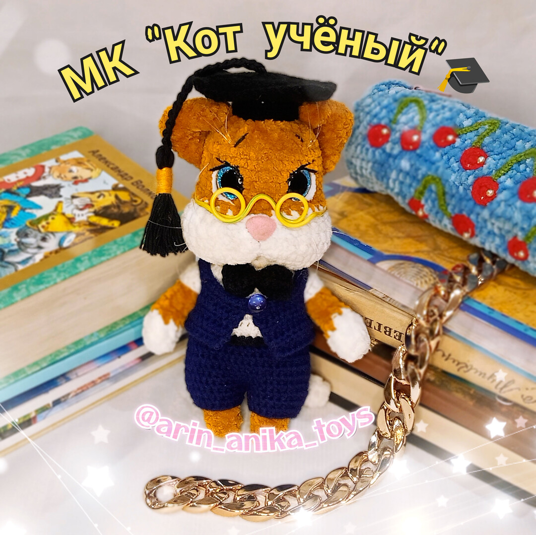 Кот учёный — схема амигуруми