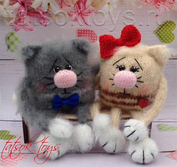 Котейки Сладкая парочка — схема амигуруми
