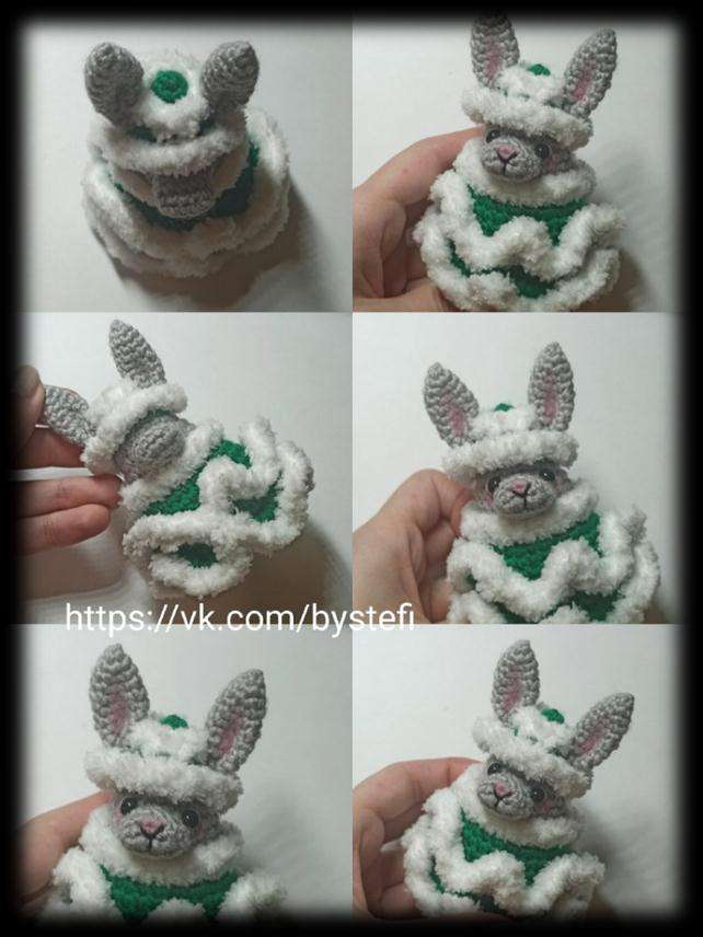 Кролик в костюме ёлочки — этап 4