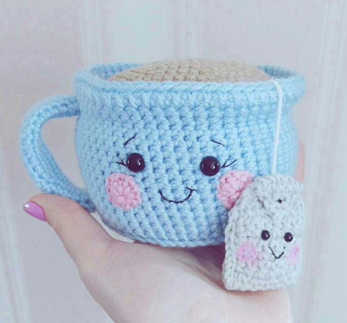 Кружка чая — схема амигуруми