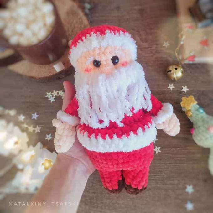 Мини Санта — схема амигуруми