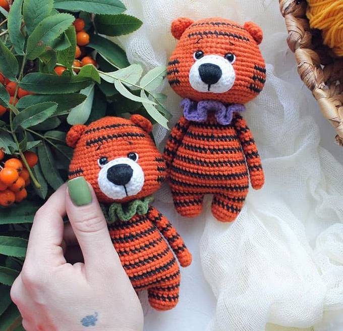 Мини-тигр — схема амигуруми