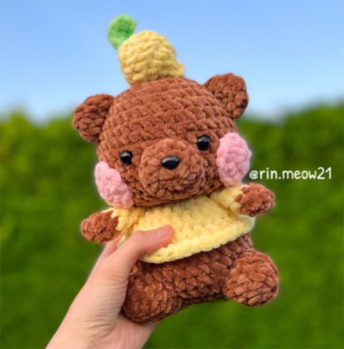 Мишка с лимоном — схема амигуруми