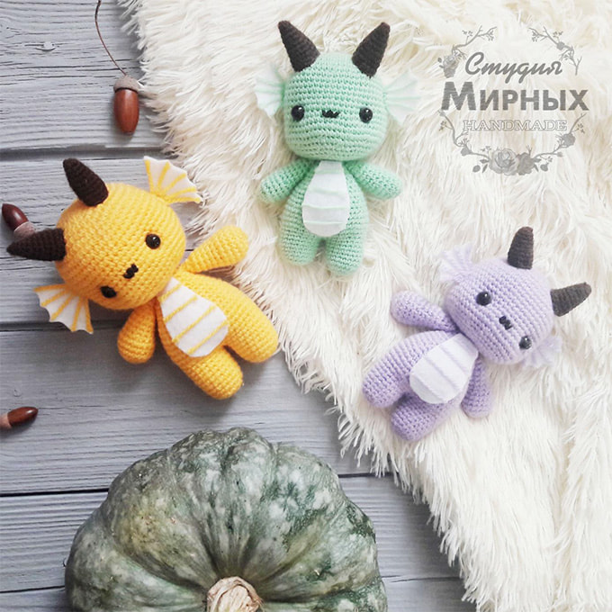 Монстрик-дракончик — схема амигуруми