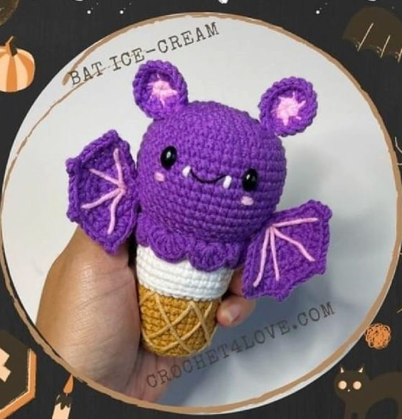 Мороженое Летучая Мышь — схема амигуруми