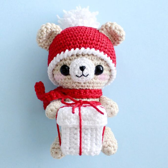 Новогодний мишка — схема амигуруми