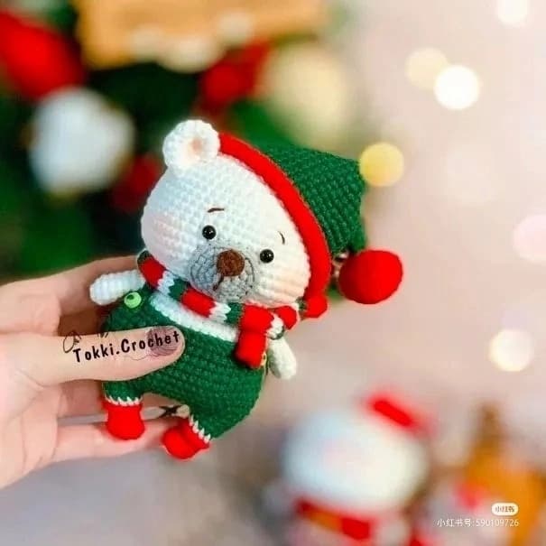 Новогодний мишка — схема амигуруми