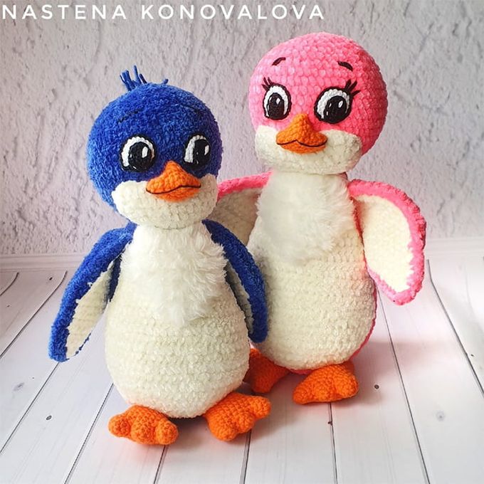 Пингвины — схема амигуруми