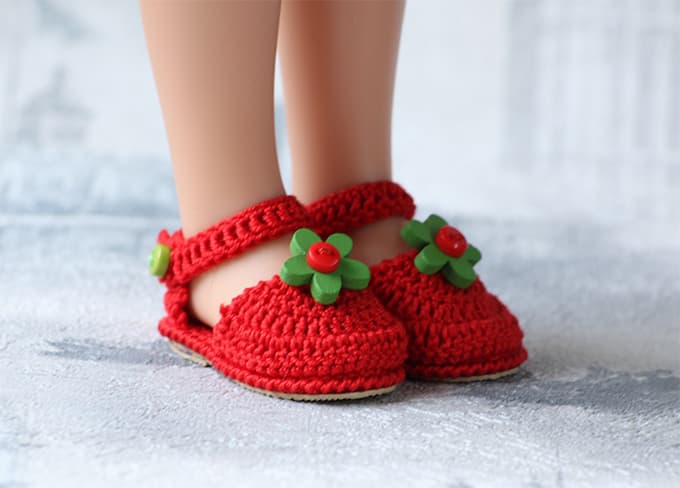 Сандали для куклы — схема амигуруми