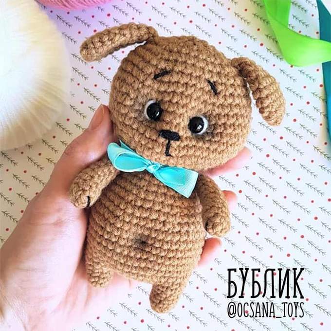 Щенок Бублик — схема амигуруми