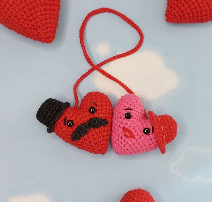 Сердечки — схема амигуруми