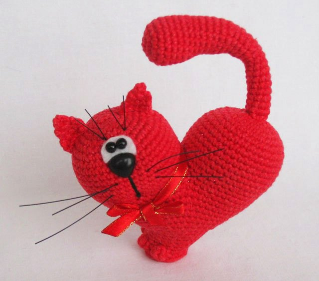 Сердце-кот — схема амигуруми