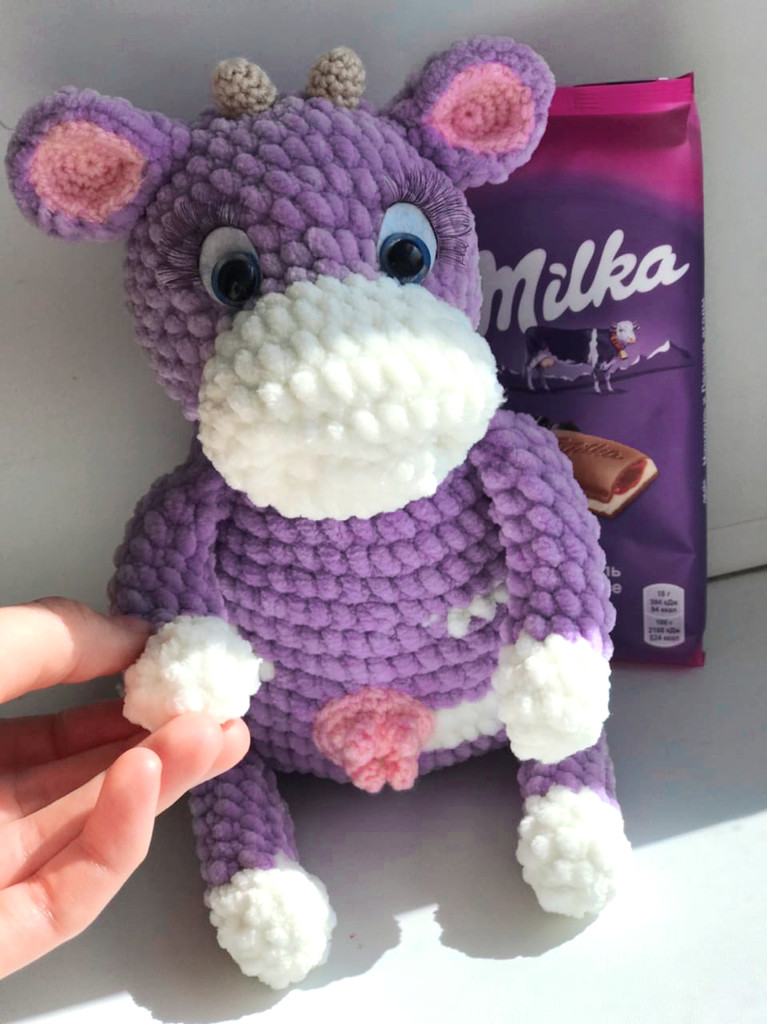 Сиреневая корова — схема амигуруми