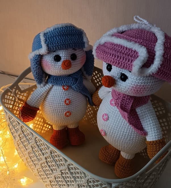 Снеговик — схема амигуруми