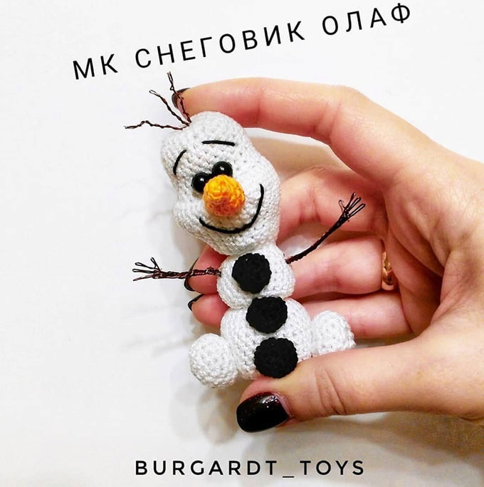 Снеговик Олаф — схема амигуруми