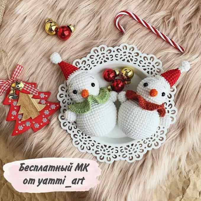 Снеговик — схема амигуруми