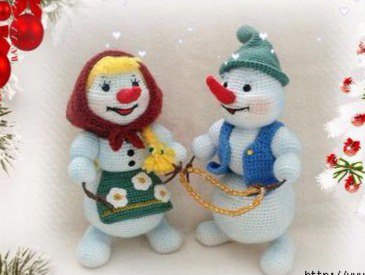 Снежная парочка — схема амигуруми