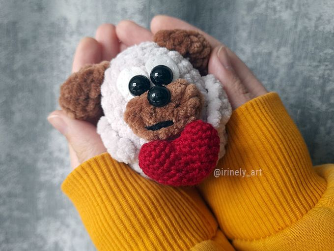 Собачка с сердечком — схема амигуруми