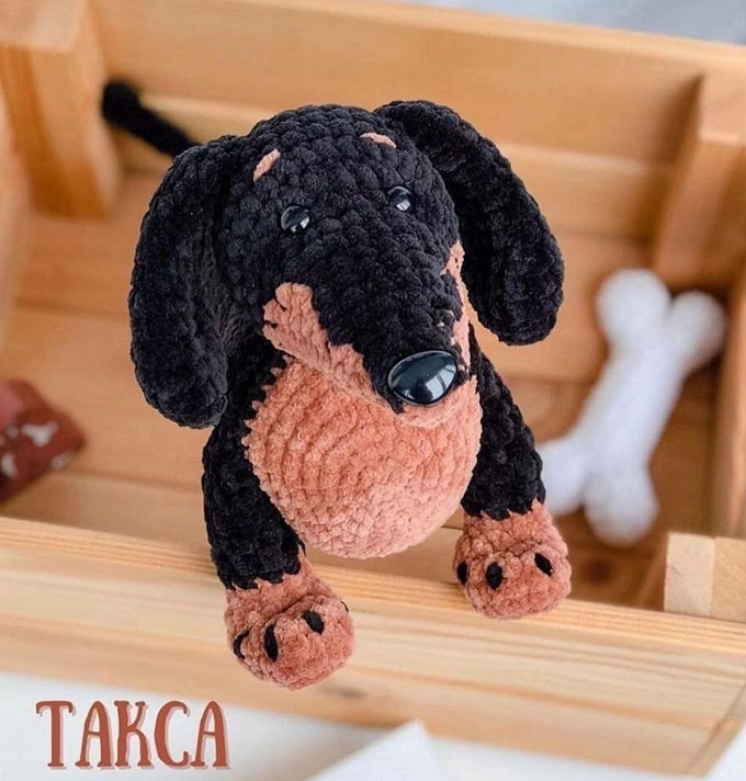 Такса — схема амигуруми