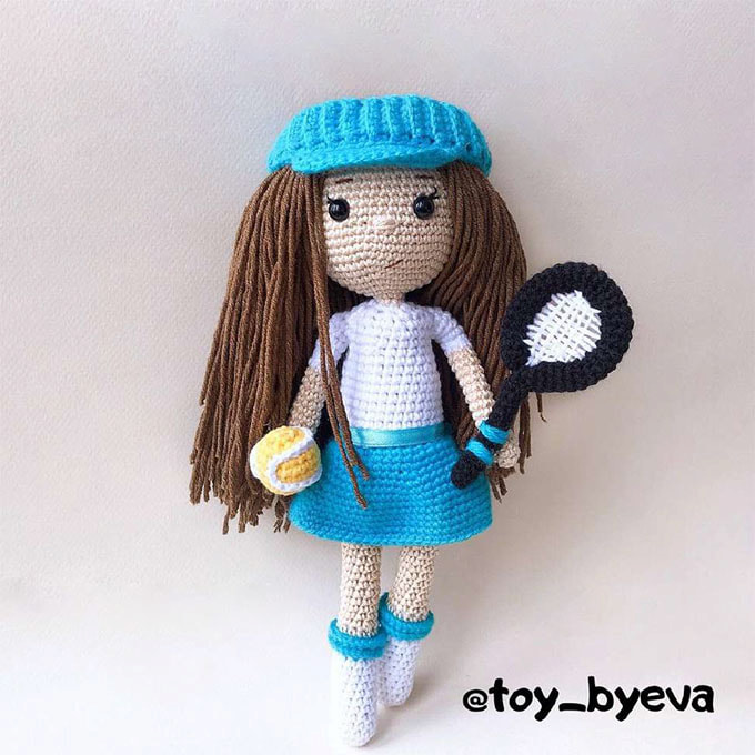 Теннисистка Эва — схема амигуруми