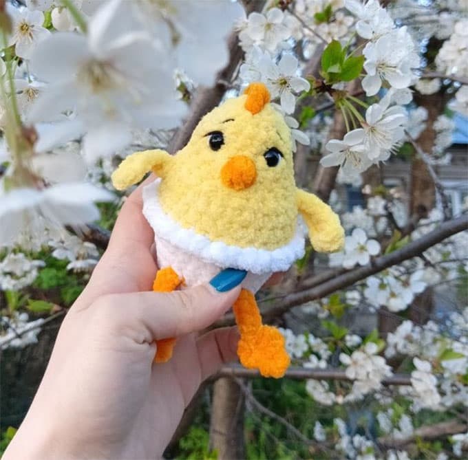 Цыплёнок в скорлупке — схема амигуруми