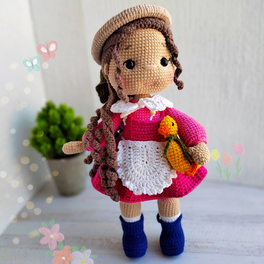 Утёнок для куклы — схема амигуруми