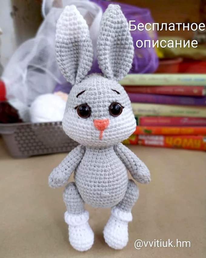 Зайка Бусинка — схема амигуруми
