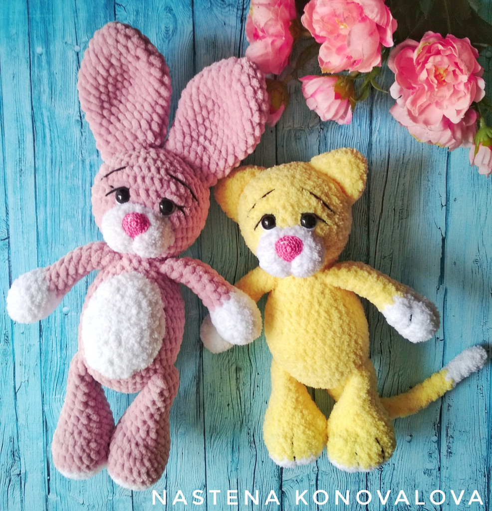 Зайка и Котик — схема амигуруми