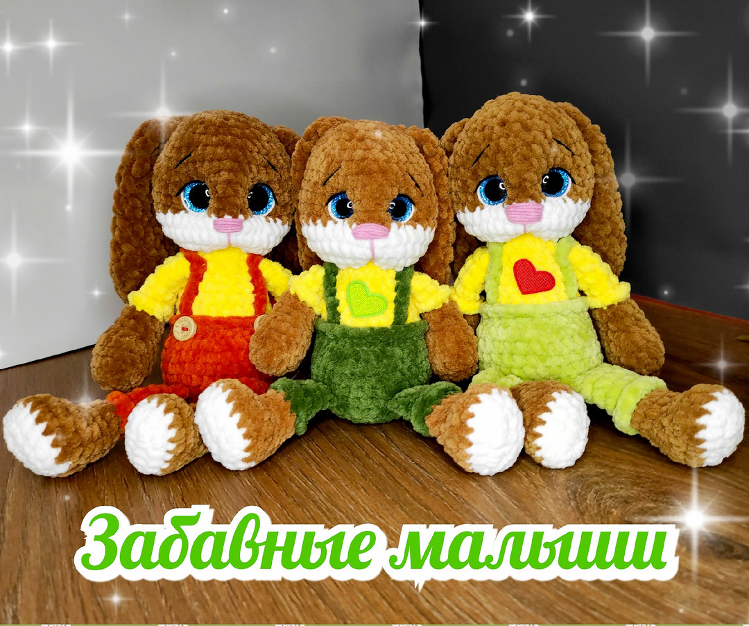 Зайка забавный малыш — схема амигуруми