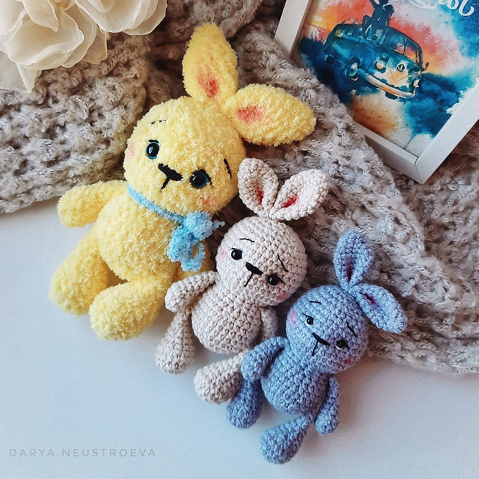 Зайки — схема амигуруми
